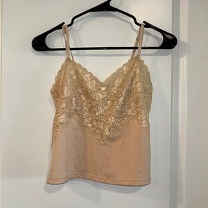 Lace Camisole in Cream and Tan Size XL